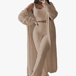 Skims Dupe 3 Piece Sweatsuit Lounge Set XL